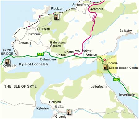 Map of Eilean Donan Castle Location